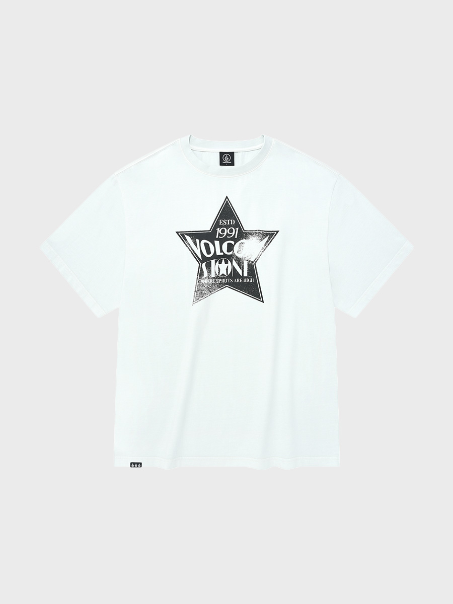 피그먼트다잉 스타 오버핏 반팔 티셔츠(아이스 그레이)